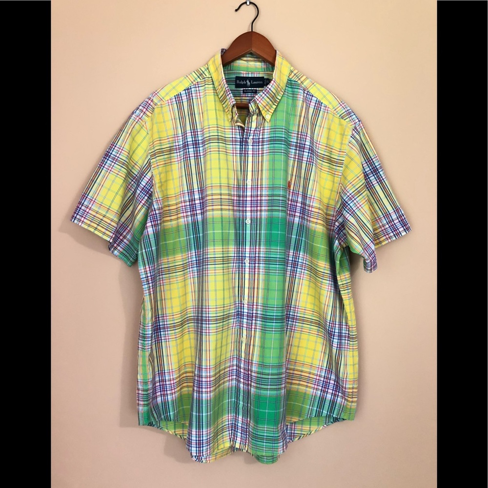 Polo Ralph Lauren Plaid Striped Shirt Sz XL